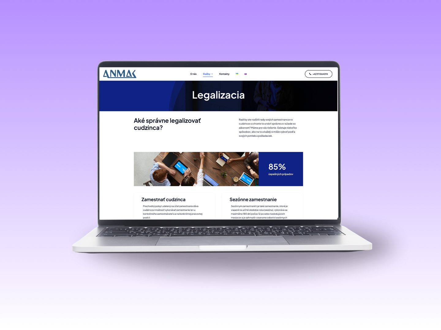 Создание мультиязычного сайта для компании ANMAK (Словакия)